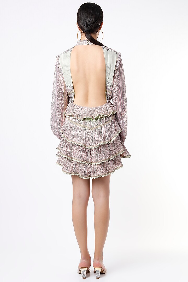 Green & Brown Striped Vacation Dress by Hemant and Nandita at Pernia's Pop Up Shop