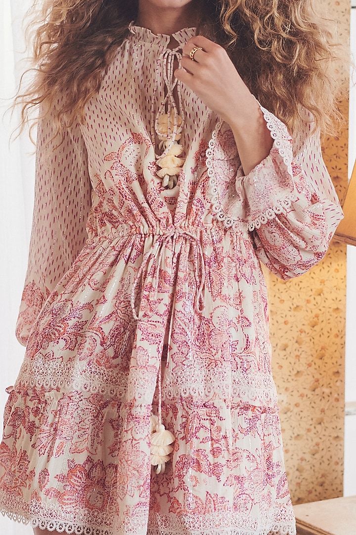 Pastel Pink Mini Vacation Dress by Hemant And Nandita at Pernia's Pop Up Shop