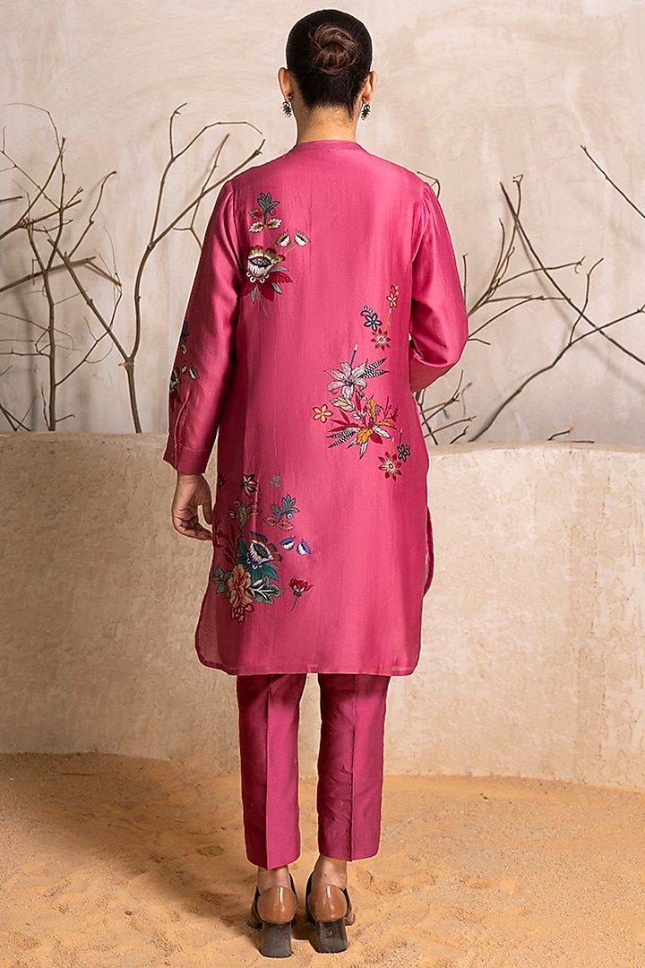 Old Rose Silk Digital Printed Tunic Set by Haute Mess at Pernia's Pop Up Shop