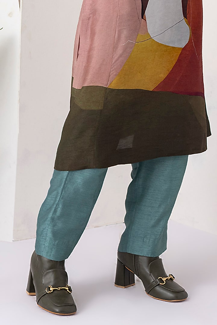 Multi-Colored Viscose Dupion Digital Printed Tunic Set by Haute Mess at Pernia's Pop Up Shop