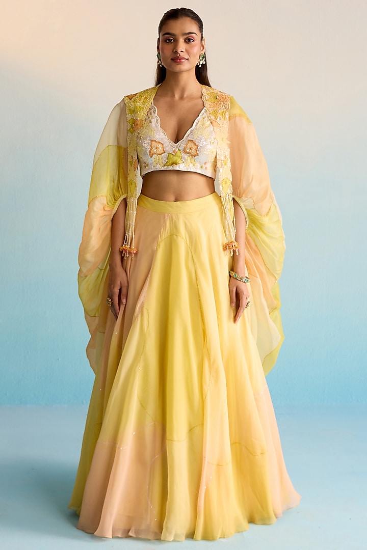 Yellow Organza Cape Set by House of Armuse at Pernia's Pop Up Shop