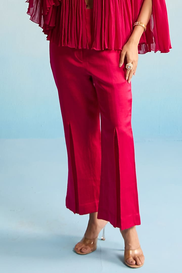 Hot Pink Chiffon & Organza Cutdana Work Co-Ord Set by House of Armuse at Pernia's Pop Up Shop