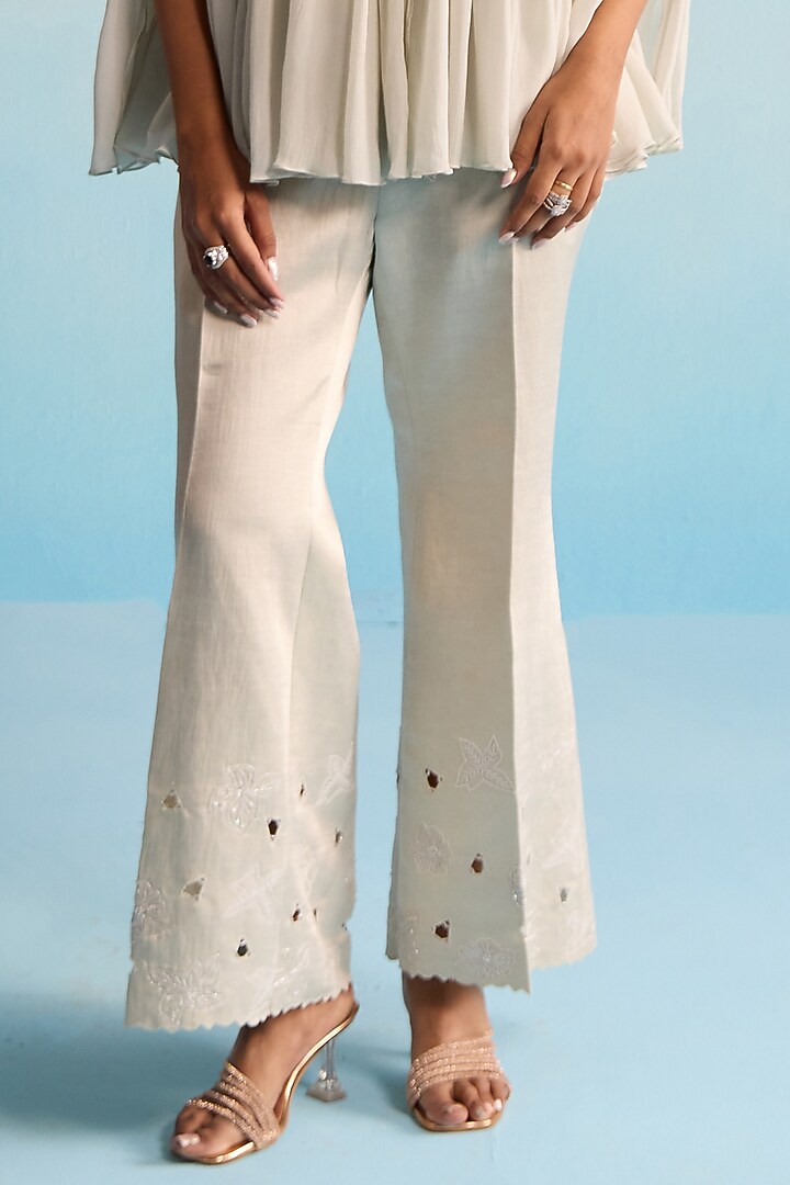 Ice Blue Georgette Cutdana & Sequins Work Co-Ord Set by House of Armuse at Pernia's Pop Up Shop