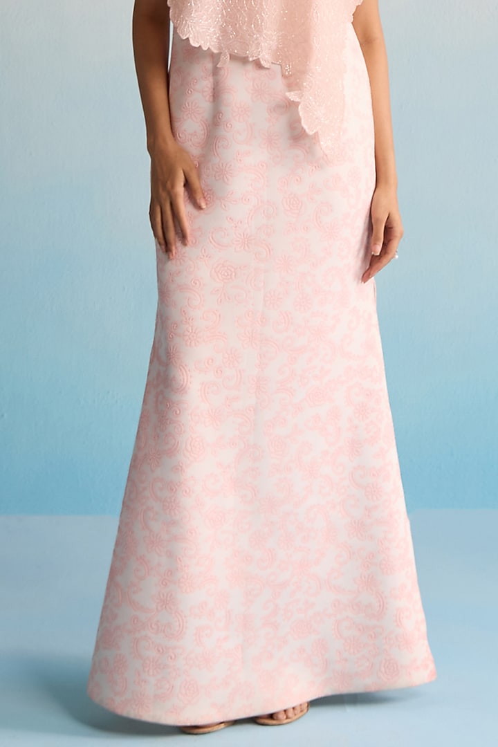 Blush Pink Organza Cutdana Work Cape Set by House of Armuse at Pernia's Pop Up Shop