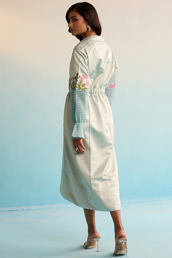 Ice Blue Neoprene Hand Painted Vacation Dress by House of Armuse at Pernia's Pop Up Shop