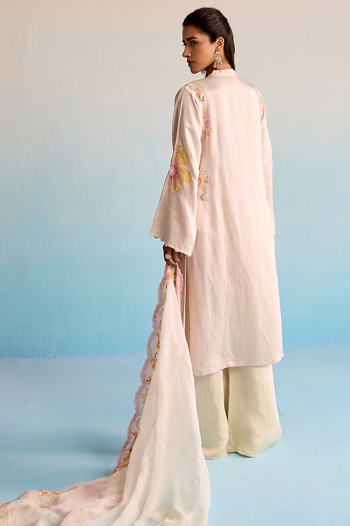 Blush Pink Modal Silk Kurta Set by House of Armuse at Pernia's Pop Up Shop