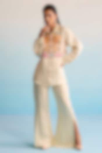 Lemon Yellow Modal Silk Cutdana Work Co-Ord Set by House of Armuse at Pernia's Pop Up Shop