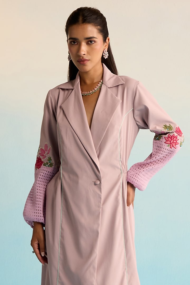 Lilac Neoprene Hand Painted Vacation Dress by House of Armuse at Pernia's Pop Up Shop