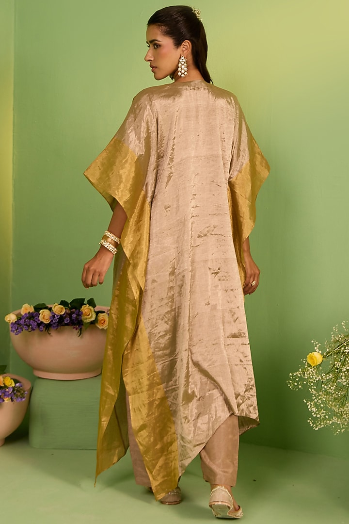 Bronze Tissue Threadwork Kaftan Set by House of Armuse at Pernia's Pop Up Shop