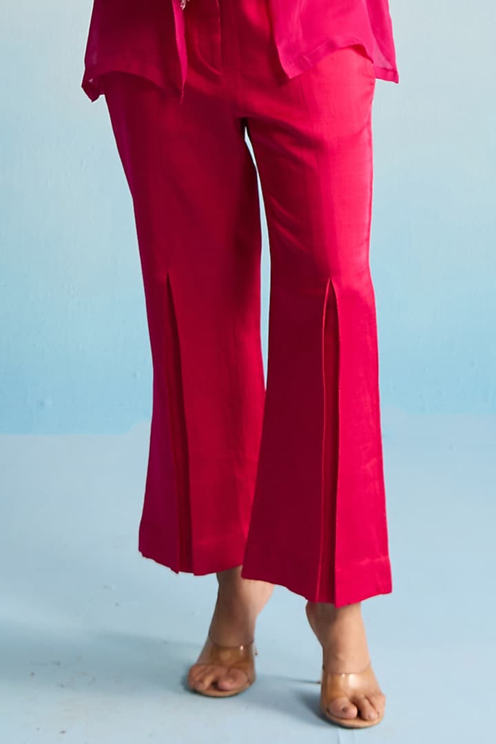 Pink Organza & Linen Silk Handpainted Co-Ord Set by House of Armuse at Pernia's Pop Up Shop