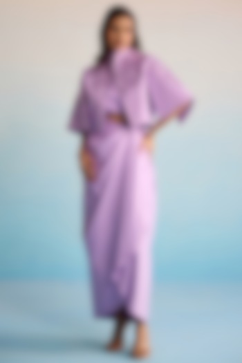Lilac Neoprene Bead Embellished Jacket Set by House of Armuse at Pernia's Pop Up Shop
