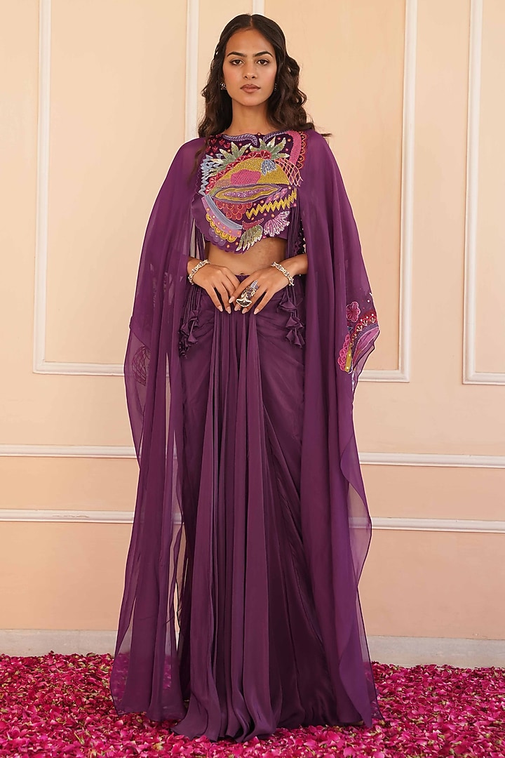 Purple Organza Cape Set by House of Armuse at Pernia's Pop Up Shop