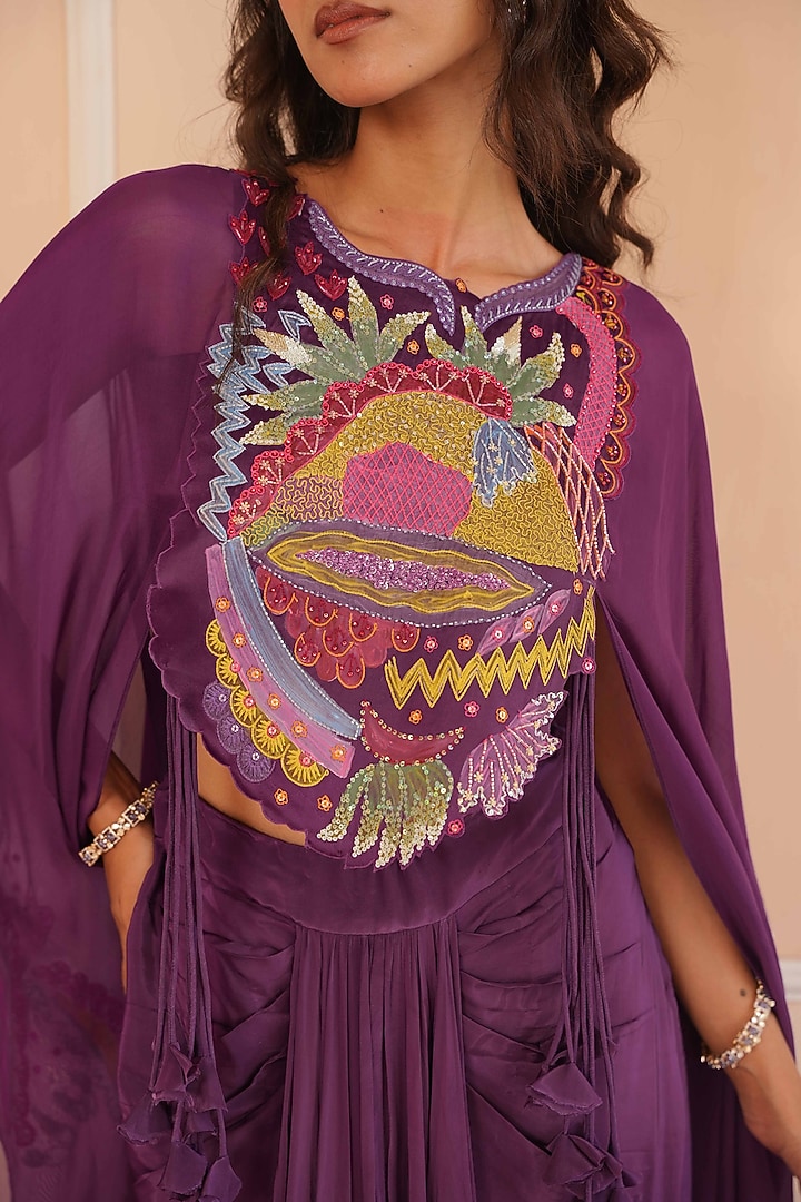 Purple Organza Cape Set by House of Armuse at Pernia's Pop Up Shop