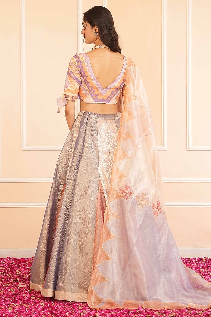 Multi-Colored Tissue Wedding Lehenga Set by House of Armuse at Pernia's Pop Up Shop