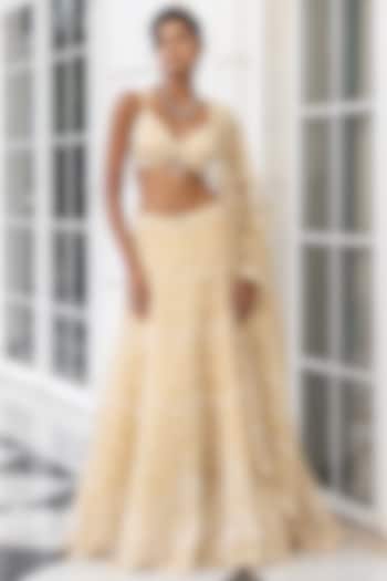 Golden Tissue Thread Embellished Bridal Lehenga Set by House of Armuse at Pernia's Pop Up Shop