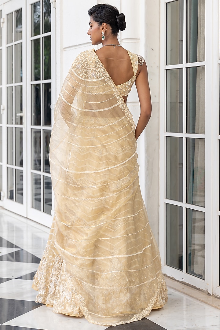 Golden Tissue Thread Embellished Bridal Lehenga Set by House of Armuse at Pernia's Pop Up Shop