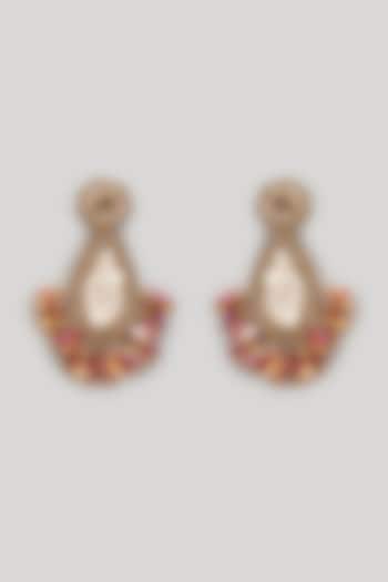 Pearl & Dabka Hand Embroidered Dangler Earrings by Hanom
