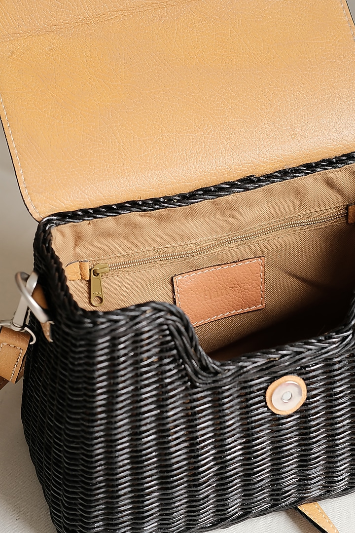 Black & Tan Handwoven Box Sling by Hans (Handmade) at Pernia's Pop Up Shop