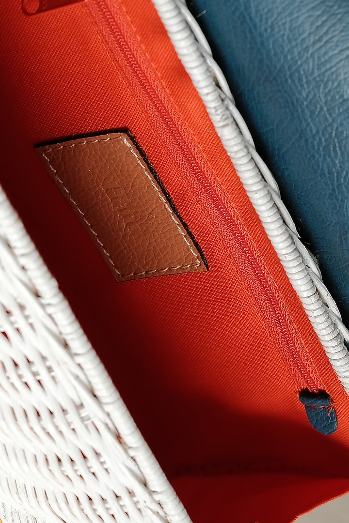 Brown & Blue Handwoven Clutch by Hans (Handmade) at Pernia's Pop Up Shop