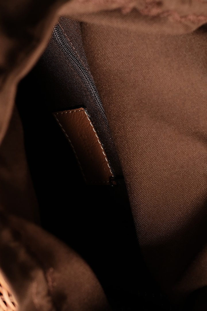 Brown Handwoven Chaircane Tote by Hans (Handmade) at Pernia's Pop Up Shop