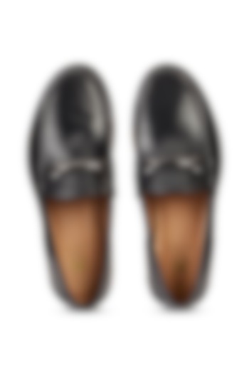 Black Leather Loafers by HATS OFF ACCESSORIES