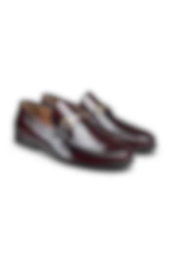 Burgundy Leather Loafers by HATS OFF ACCESSORIES