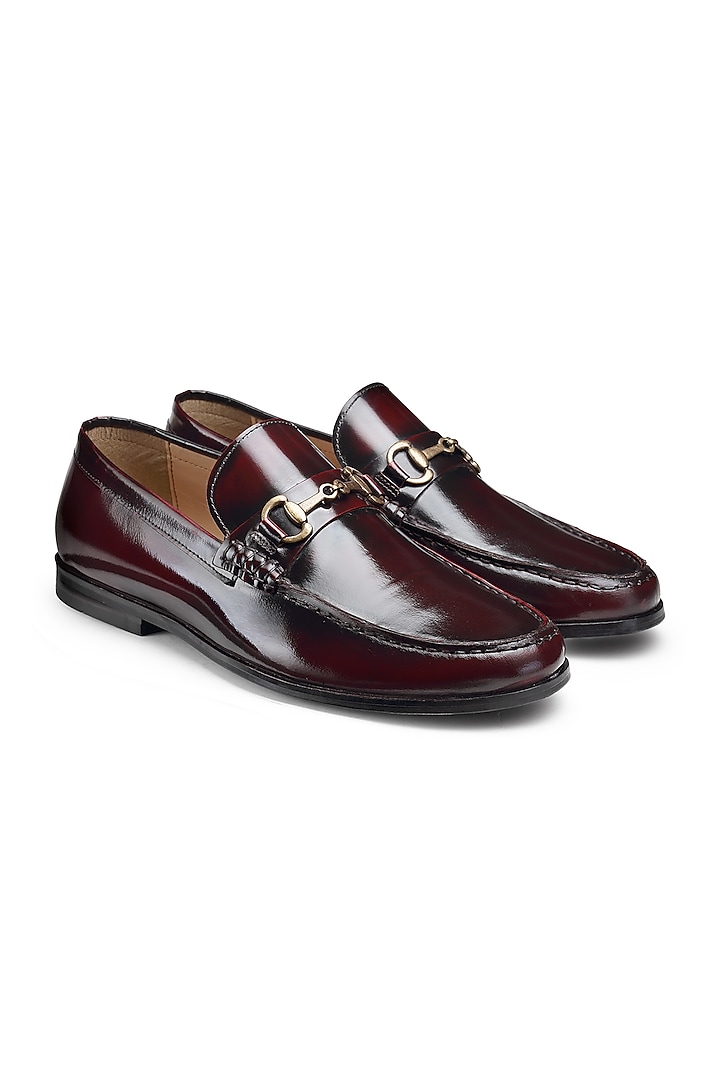 Burgundy Leather Loafers by HATS OFF ACCESSORIES