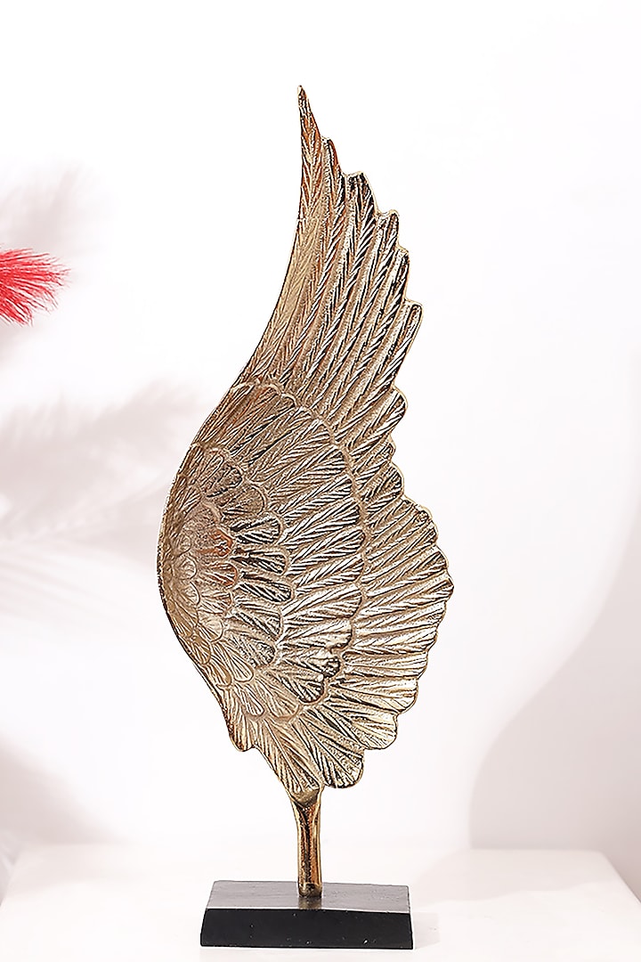 Gold Metal Right Angel Wing Table Top Showpiece by Order Happiness