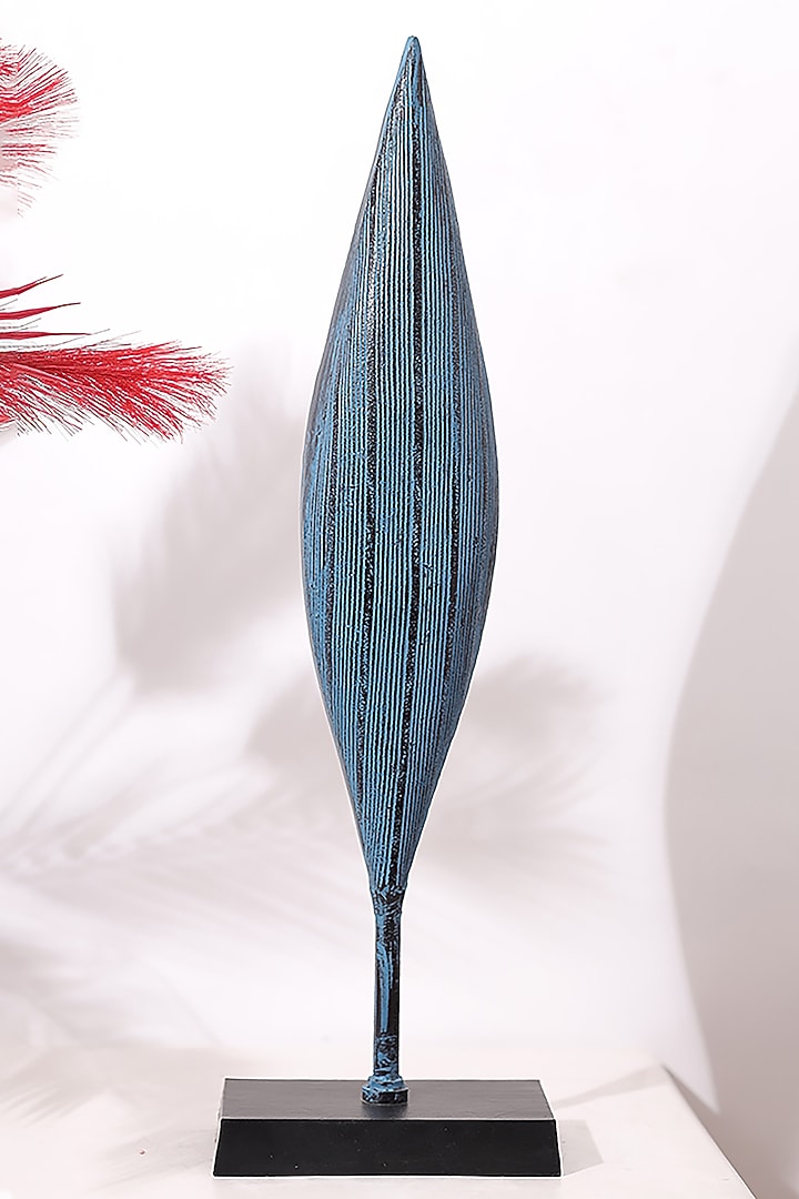 Cobalt Blue Metal Decorative CornShaped Table Top Showpiece Design by Order Happiness at Pernia