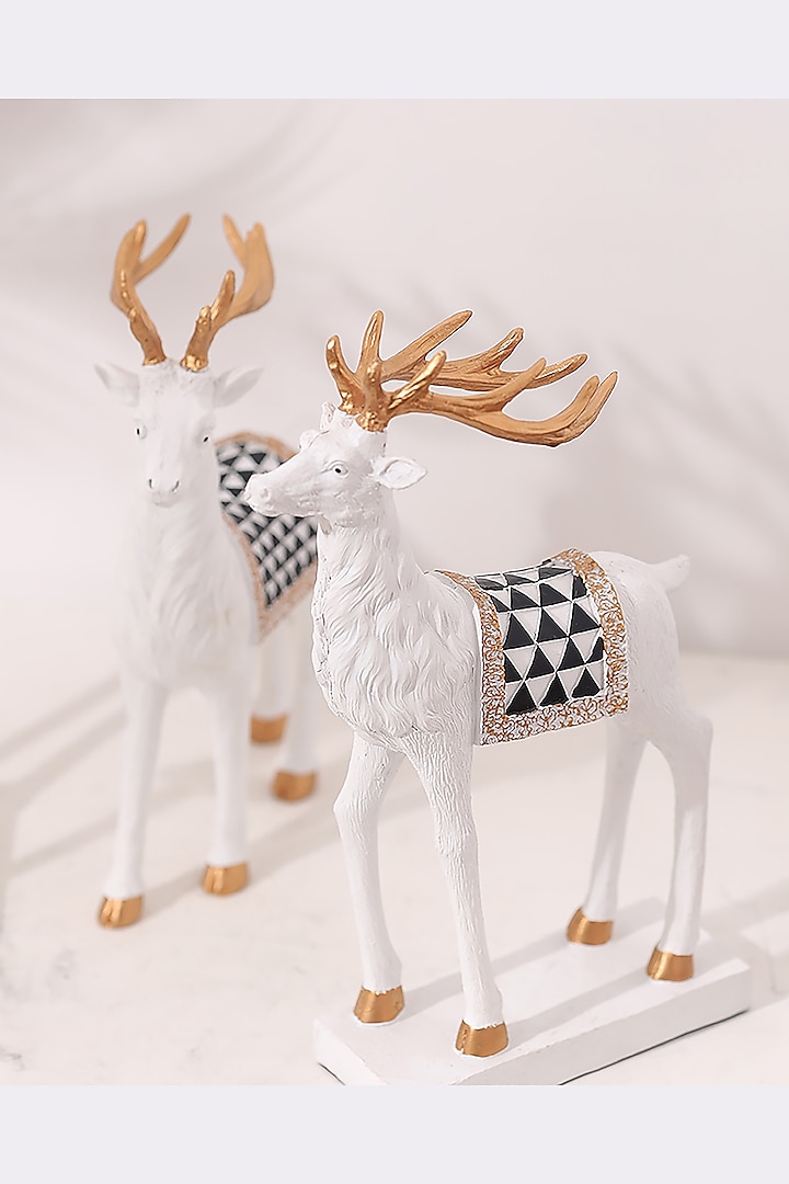 White Decorative Deer Sculptures (Set of 2) Design by Order Happiness ...