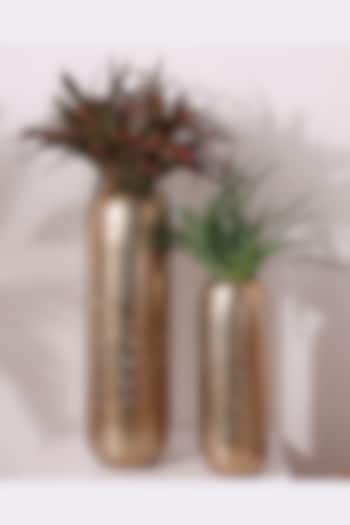 Gold Decorative Round Flower Vases (Set of 2) by Order Happiness