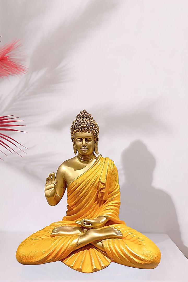 Gold & Yellow Polyresin Lord Buddha Sculpture by Order Happiness at Pernia's Pop Up Shop