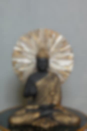 Black & Gold Lord Buddha Sculpture In Polyresin by Order Happiness