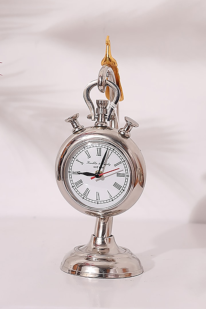 Silver Metal Decorative Small Clock by Order Happiness
