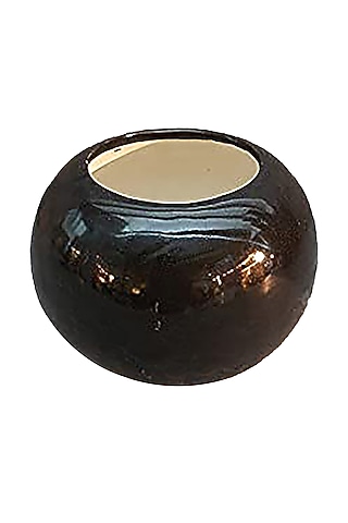 Black Ceramic Flower Pot by Order Happiness