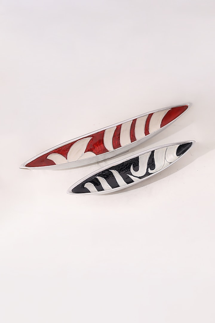 Multi-Colored Metal Leaf Shaped Platter (Set of 2) by Order Happiness at Pernia's Pop Up Shop