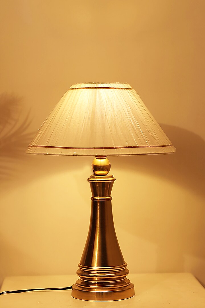 Gold & Ivory Metal Lamp by Order Happiness