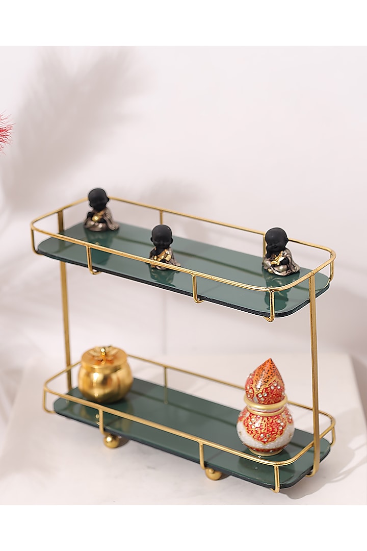 Green & Gold Metal Cake Stand by Order Happiness at Pernia's Pop Up Shop