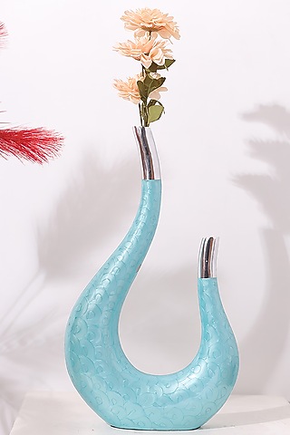 Sky Blue Aluminium Planter by Order Happiness