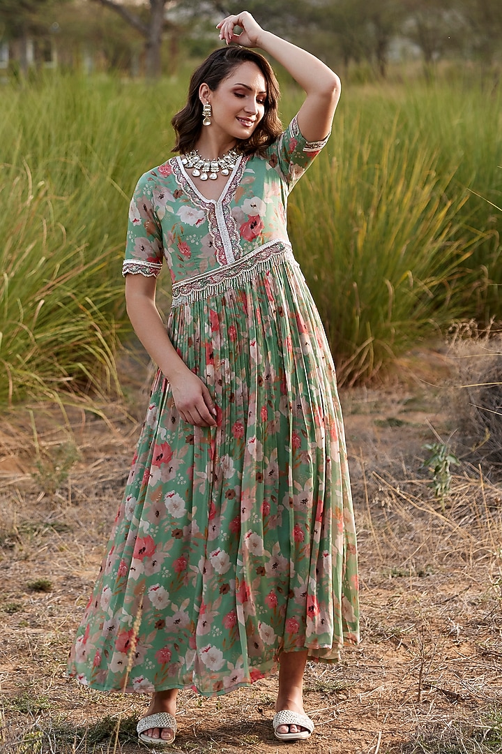 embellished boho dress Green Embellished Boho Dress Jade Green Sequin Embellished Maxi Dress  SilkFred