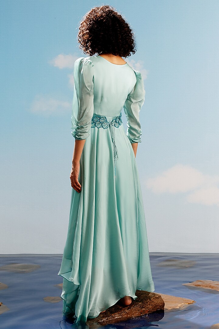 green emerald velvet dress Bebe Women's Asymmetrical Ombre Dress main image 0