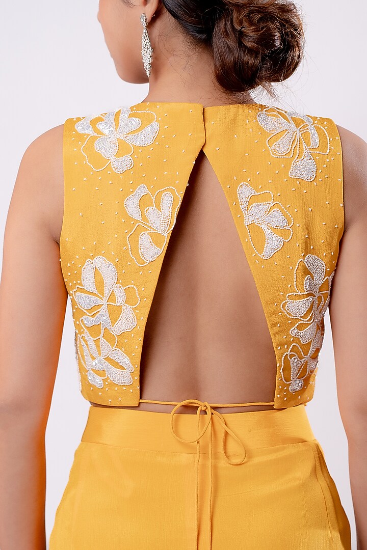 Mustard Chiffon Wedding Sharara Set by Harshita Jain at Pernia's Pop Up Shop