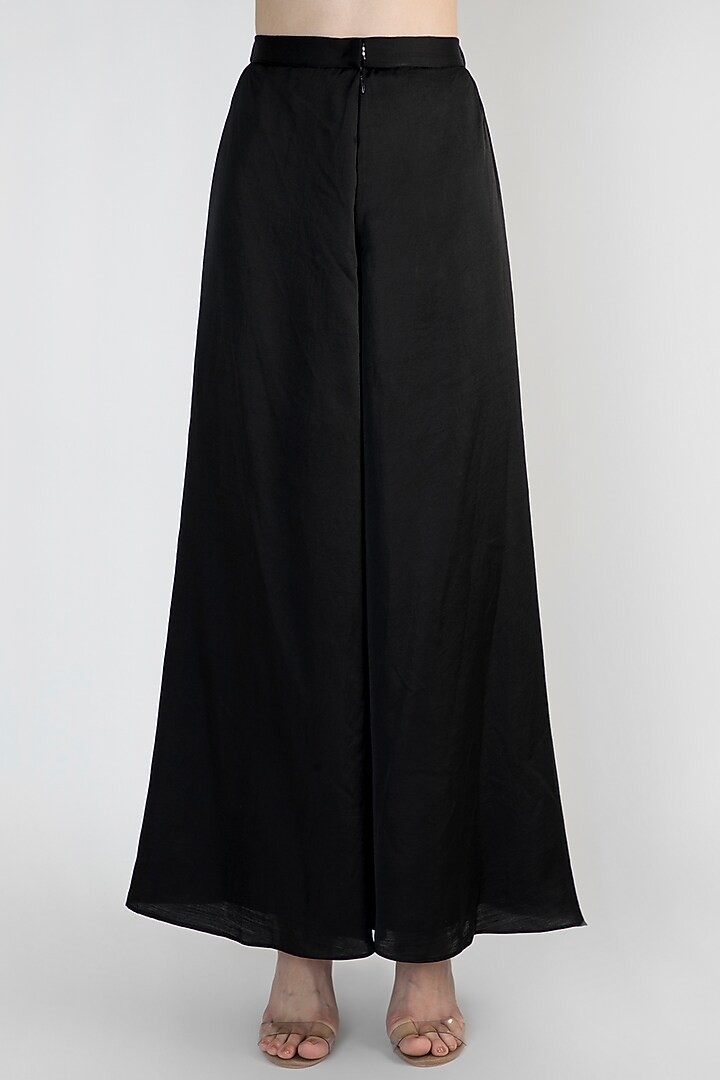 Black Embroidered Jacket With Flared Pants by Himani And Anjali Shah at Pernia's Pop Up Shop