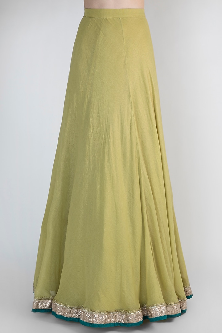 Lime Green Wedding Lehenga Set With Banarasi Dupatta by Himani And Anjali Shah at Pernia's Pop Up Shop