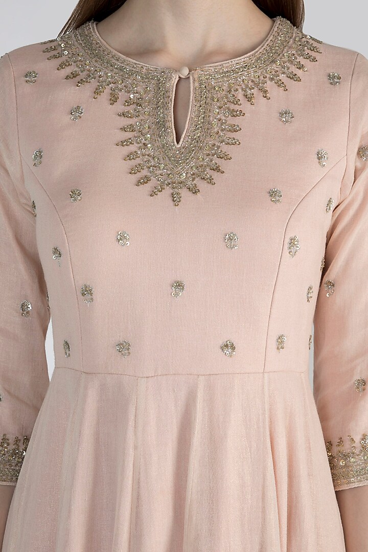 Blush Pink Embroidered Kurta With Dhoti Pants by Himani And Anjali Shah at Pernia's Pop Up Shop