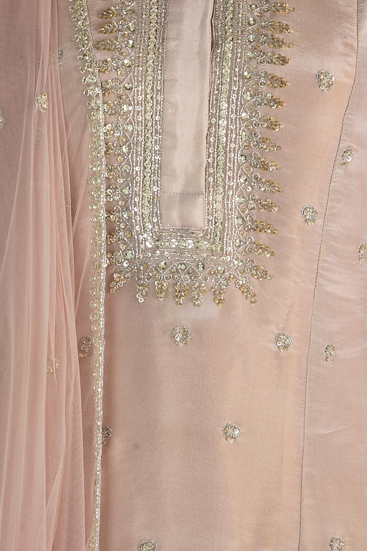 Blush Pink Embroidered Wedding Lehenga Set by Himani And Anjali Shah at Pernia's Pop Up Shop
