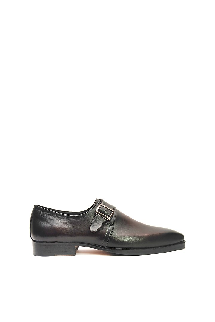 Wine Leather Handmade Monk Shoes by Harper Woods at Pernia's Pop Up Shop