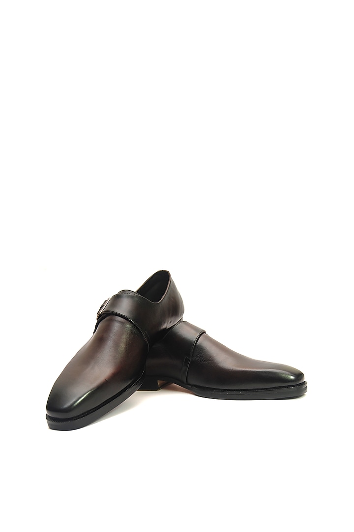 Wine Leather Handmade Monk Shoes by Harper Woods at Pernia's Pop Up Shop