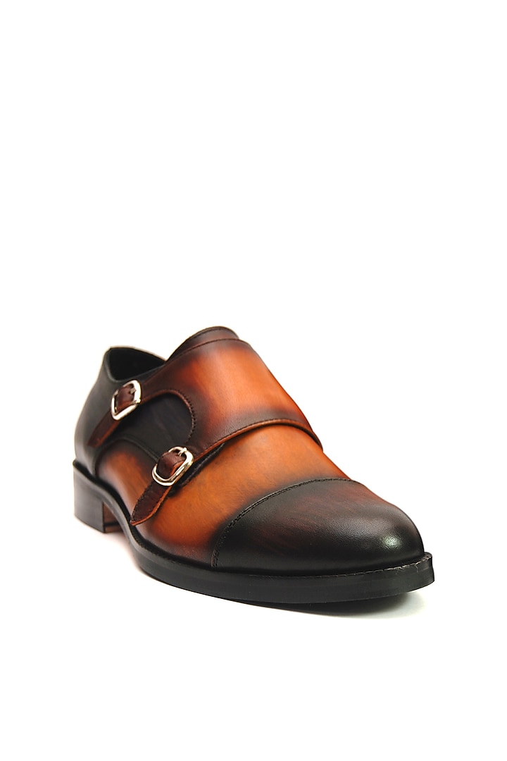 Multi-Colored Leather Handmade Monk Shoes by Harper Woods at Pernia's Pop Up Shop