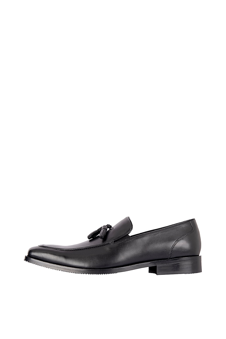 Black Hand Painted Tassel Loafer Shoes Design by Harper Woods at Pernia ...